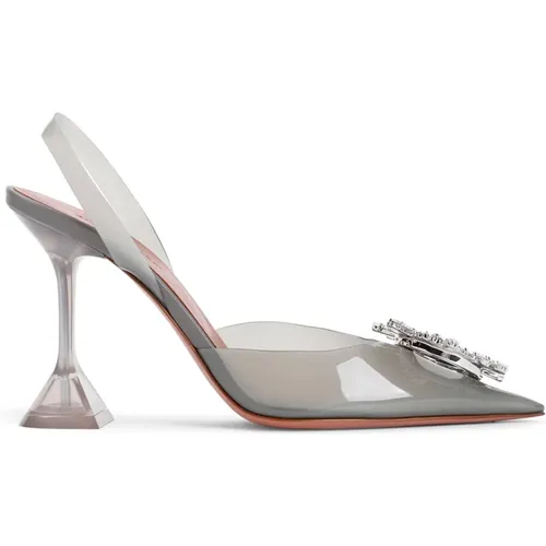 Elegant Grey Pumps for Women , female, Sizes: 7 UK, 3 UK, 5 1/2 UK, 6 UK, 4 UK, 4 1/2 UK - Amina Muaddi - Modalova