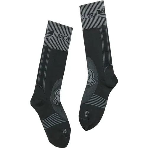 Jacquard-Ripp-Logo-Socken , unisex, Größe: M - Moncler - Modalova