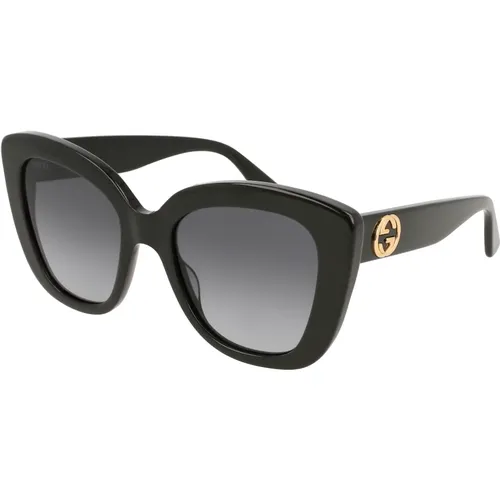 Schwarz/Grau Sonnenbrille , Damen, Größe: 52 MM - Gucci - Modalova