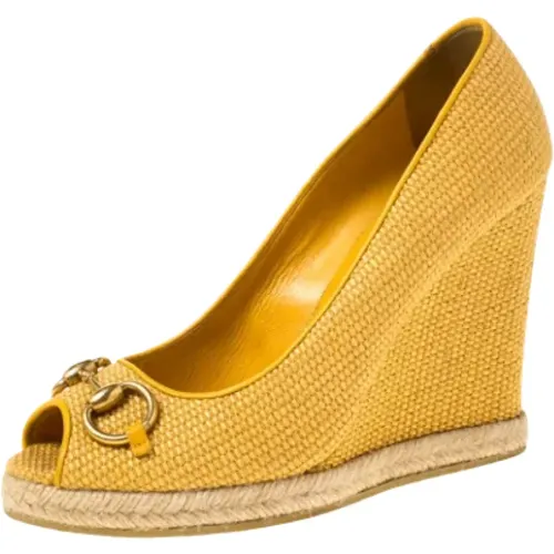 Pre-owned Raffia heels , female, Sizes: 7 UK - Gucci Vintage - Modalova