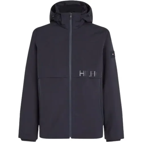 Wasserdichte Kapuzenjacke mit verstellbarer Passform , Herren, Größe: L - Tommy Hilfiger - Modalova