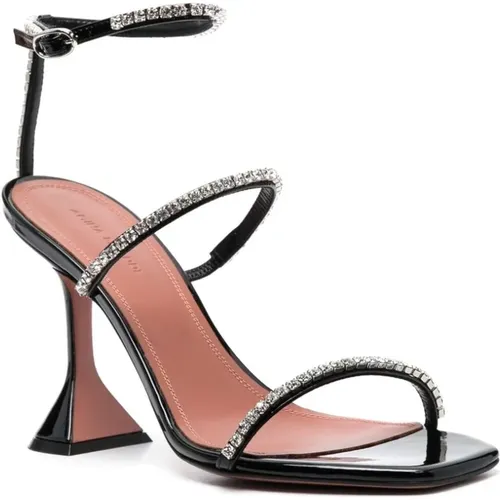 Glitter Crystal Sandals , female, Sizes: 8 UK - Amina Muaddi - Modalova