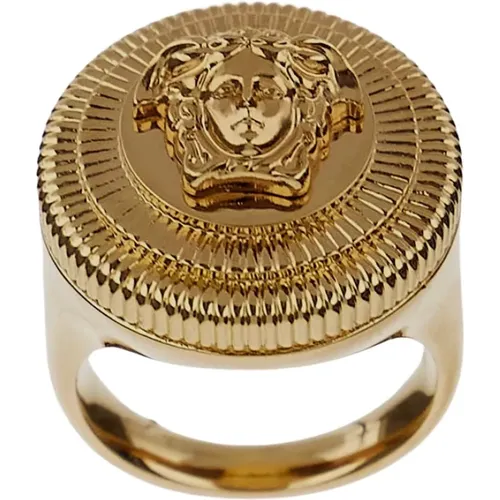 Goldener Medusa Ring , Herren, Größe: 60 MM - Versace - Modalova