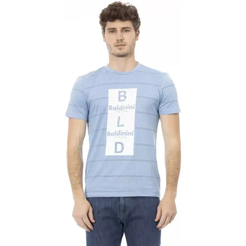 Herren Trendiges Blaues Baumwoll-T-Shirt - Baldinini - Modalova