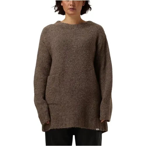 Brauner Acryl Pullover für Frauen , Damen, Größe: M - Penn&Ink N.Y - Modalova