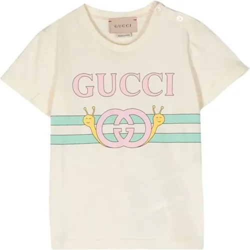 Neonata T-Shirt mit Multicolor Logo Print - Gucci - Modalova