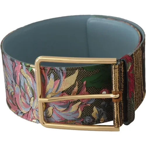 Leather Logo Buckle Belt , female, Sizes: 70 CM - Dolce & Gabbana - Modalova