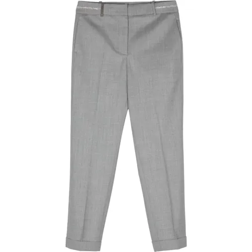 Grey Wool Blend Trousers , female, Sizes: L, XL, M - PESERICO - Modalova