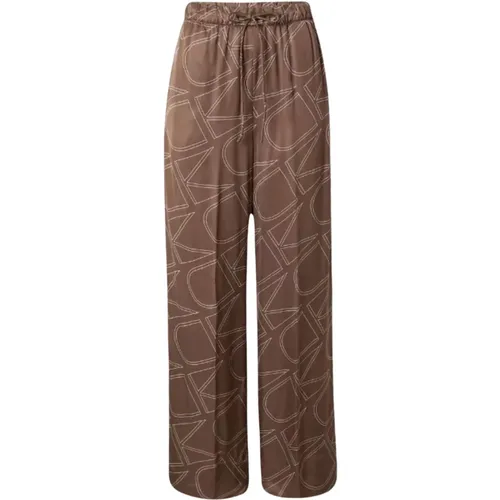 Weite Bein Viskose Twill Hose , Damen, Größe: M - Calvin Klein - Modalova