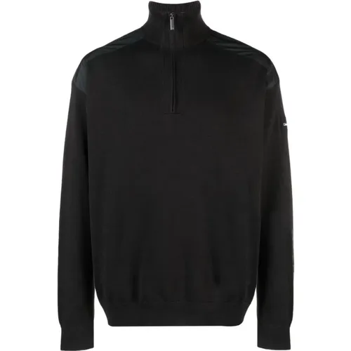 Mix media quarter zip sweater , male, Sizes: XL, S, 2XL - Calvin Klein - Modalova