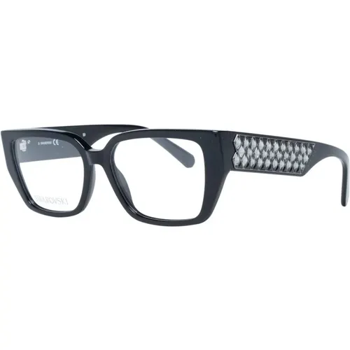 Schwarze Damen Rechteckige Optische Brillen , Damen, Größe: ONE Size - Swarovski - Modalova