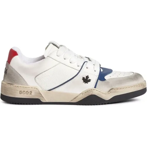 Weiße Sneakers mit Ahornblattmotiv , Herren, Größe: 45 EU - Dsquared2 - Modalova