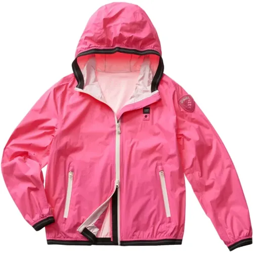 Fuchsia Nylon Mantel , Damen, Größe: S - Blauer - Modalova