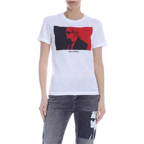 T-Shirts , Damen, Größe: L - Karl Lagerfeld - Modalova