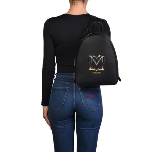 Schwarzer Logo Reißverschluss Rucksack - Love Moschino - Modalova