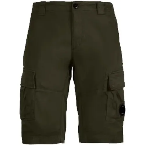 Stretch Sateen Cargo Shorts Ivy , male, Sizes: XL, S, L, M, 2XL - C.P. Company - Modalova