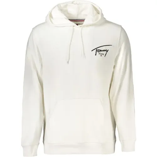 Weißer Baumwoll-Hoodie für Männer , Herren, Größe: XL - Tommy Hilfiger - Modalova