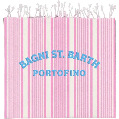 Striped Beach Towel with Fringes , female, Sizes: ONE SIZE - MC2 Saint Barth - Modalova