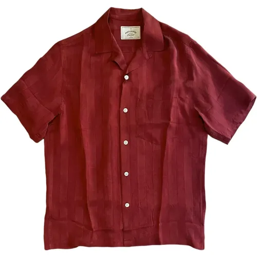 Bordeaux Cupro Flannel Shirt , male, Sizes: M, L - Portuguese Flannel - Modalova