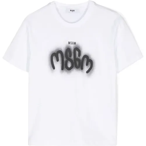 Bianco Tee Shirt,Schwarzes Tee Shirt - MSGM - Modalova