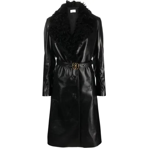 Shearling Leather Trench Coat , female, Sizes: M - Bally - Modalova