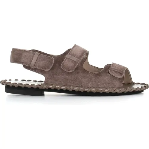 Grey Suede Elastic Sandals , female, Sizes: 3 UK, 7 UK, 6 UK, 5 UK - Alexander Hotto - Modalova