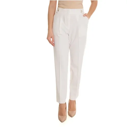 Jersey Mammola Trousers with Button Appliqué , female, Sizes: L, XL, M - Pennyblack - Modalova