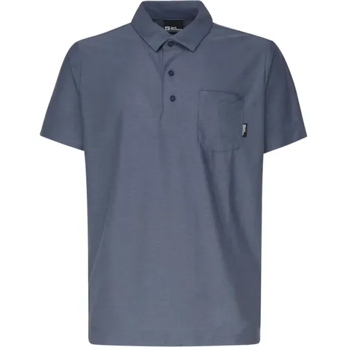 Blaues Polo T-Shirt mit Schnelltrocknender Technologie - Jack Wolfskin - Modalova