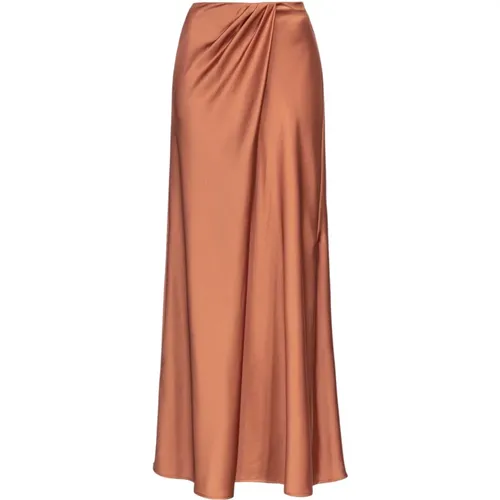 Elegant Hammered Satin Wrap Skirt , female, Sizes: S, 2XS, XS - pinko - Modalova