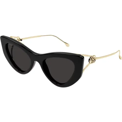 Schwarze Graue Sonnenbrille Gg1565S , Damen, Größe: 52 MM - Gucci - Modalova