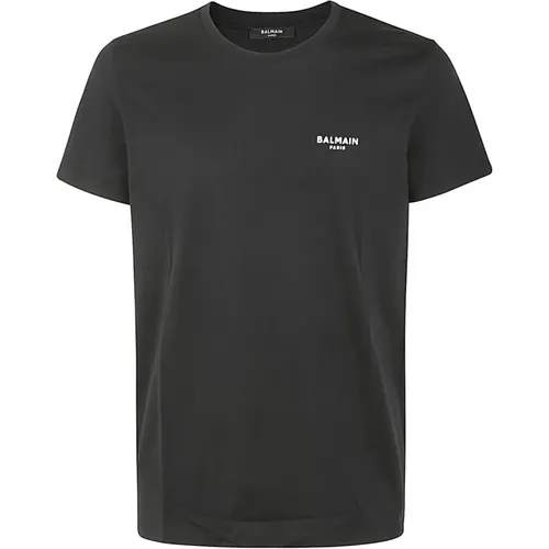 Flock T-Shirt Classic Fit , male, Sizes: XL - Balmain - Modalova