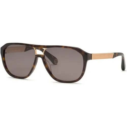 Sunglasses Shiny Dark Havana , male, Sizes: 60 MM - Philipp Plein - Modalova