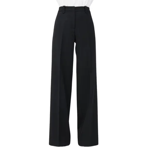 Wide-Leg Twill Trousers , female, Sizes: S - pinko - Modalova