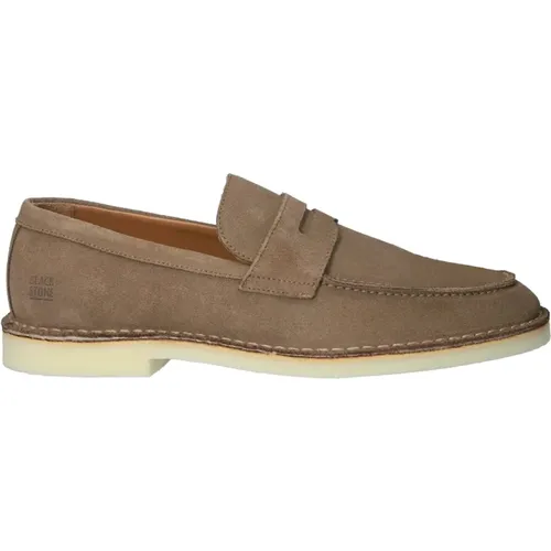 Taupe Wildleder Loafer Slip-ons , Herren, Größe: 42 EU - Blackstone - Modalova