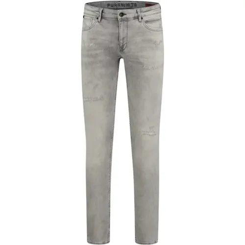 Verwaschene Graue Denim Jeans , Herren, Größe: W34 - Pure Path - Modalova