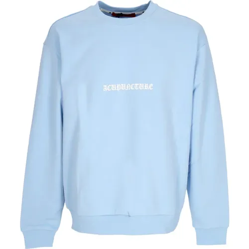 Leichter Crewneck Pullover Babyblau - ACUPUNCTURE - Modalova