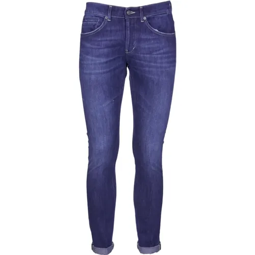 Blaue Denim-Jeans mit Logodetail,Slim-fit Jeans - Dondup - Modalova