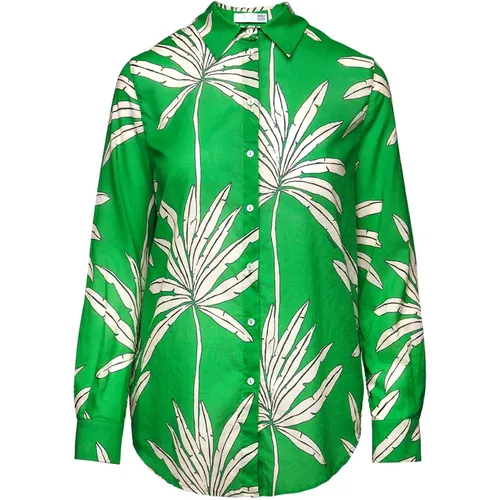 Langarmhemd mit Palmenmuster , Damen, Größe: XL - Douuod Woman - Modalova