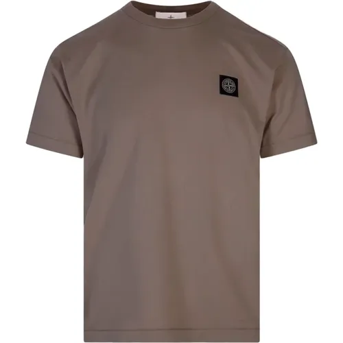 Dove-Coloured Slim Fit T-shirt , male, Sizes: 2XL - Stone Island - Modalova
