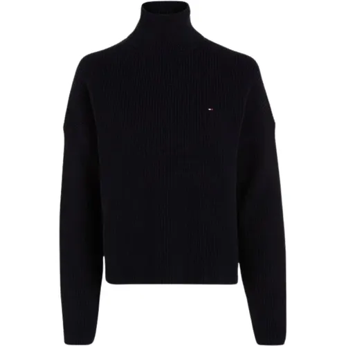 Ribbed Women Turtleneck , female, Sizes: L, M - Tommy Hilfiger - Modalova