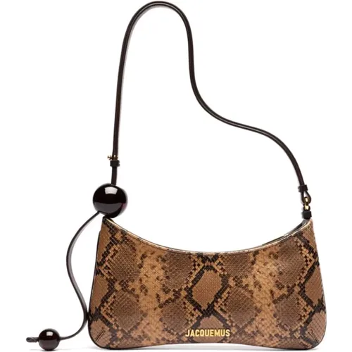 Braune Pythonleder-Schultertasche - Jacquemus - Modalova