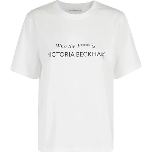 Wer ist das Slogan Tee , Damen, Größe: XS - Victoria Beckham - Modalova