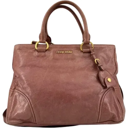 Pre-owned Leather totes , female, Sizes: ONE SIZE - Miu Miu Pre-owned - Modalova