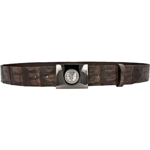 Extravagant Genuine Ciamaglia Crocodile Leather Belt , male, Sizes: 95 CM - carlo colucci - Modalova