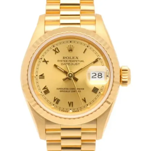 Pre-owned Gold watches , female, Sizes: ONE SIZE - Rolex Vintage - Modalova