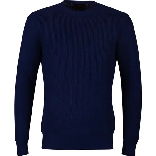 Blauer Crew-Neck Rain Wool Pullover , Herren, Größe: 2XL - Gran Sasso - Modalova