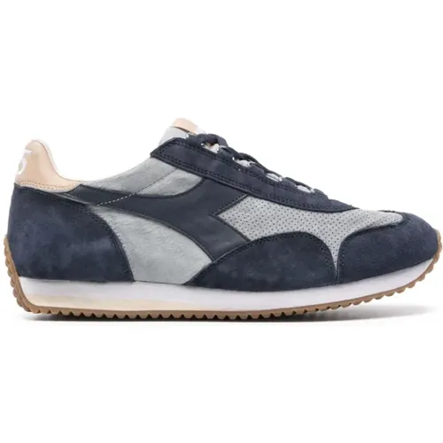 Suede Panelled Sneakers Steel Blue , Herren, Größe: 44 EU - Diadora - Modalova