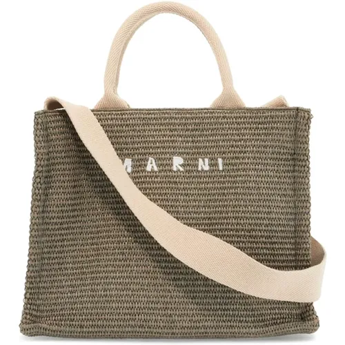 Raffia-Effekt Kleine Tote Tasche - Marni - Modalova