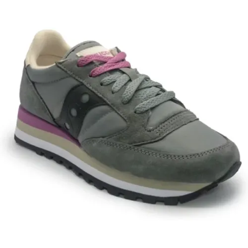 Grey and black Jazz Triple sneakers , female, Sizes: 5 1/2 UK, 3 UK, 6 UK, 8 UK, 4 UK, 7 UK, 5 UK - Saucony - Modalova