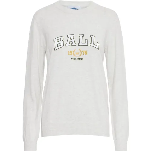 White Knitwear with Border Detail , female, Sizes: XS, 2XL, M, S, L - Ball - Modalova